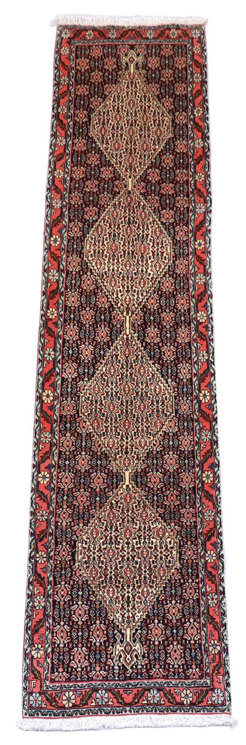 Tapis de couloir Tapis persan - Bidjar - 288 x 69 cm - bleu foncé