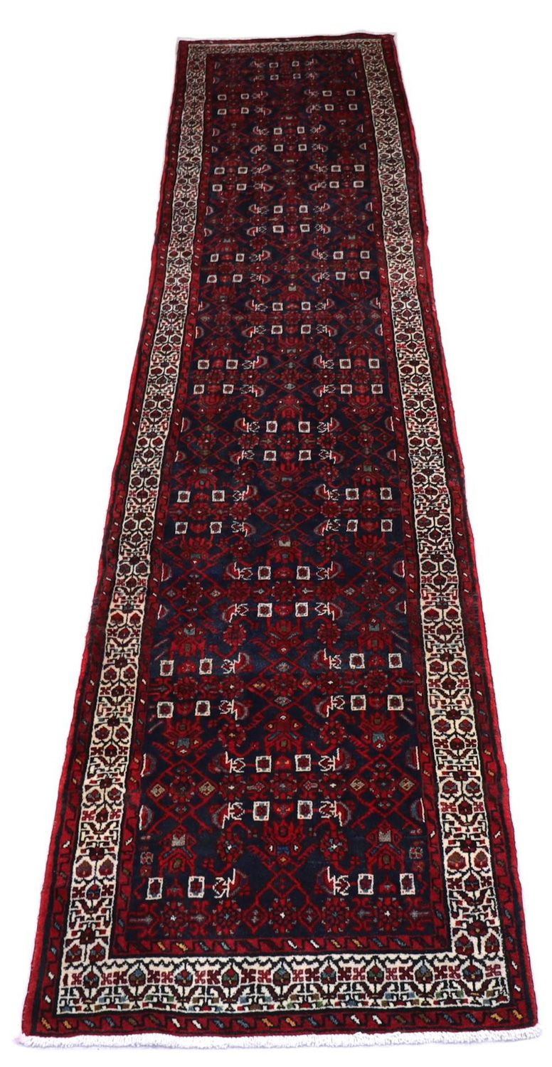 Tapis de couloir Tapis oriental - 403 x 87 cm - bleu foncé