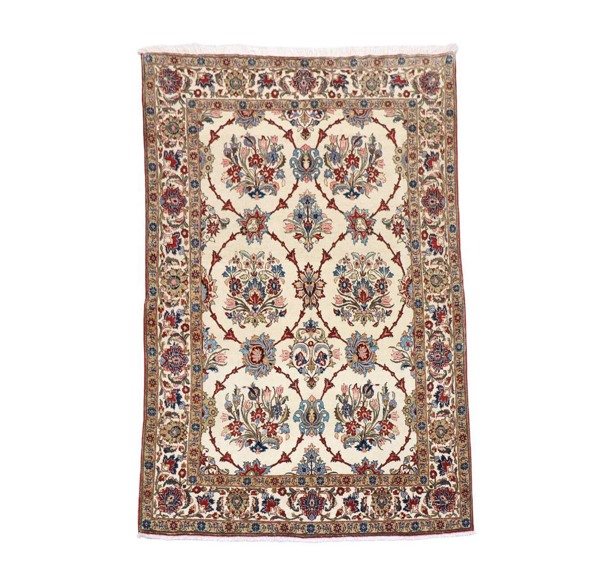 Tapis persan - Ghom - 204 x 135 cm - beige