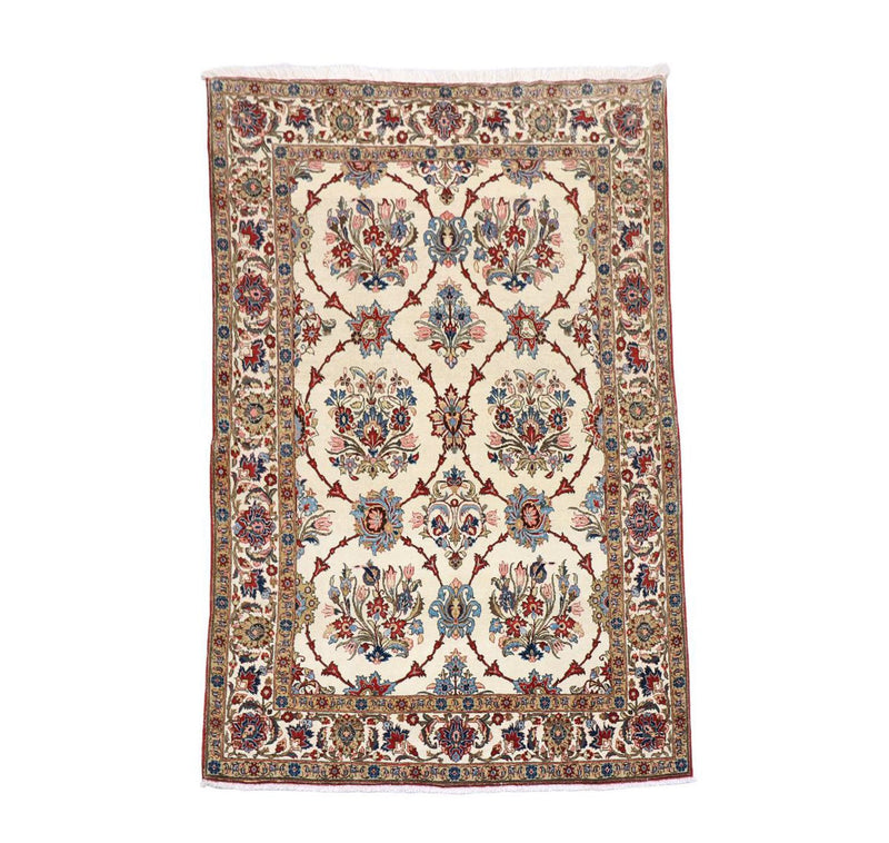Tapis persan - Ghom - 204 x 135 cm - beige