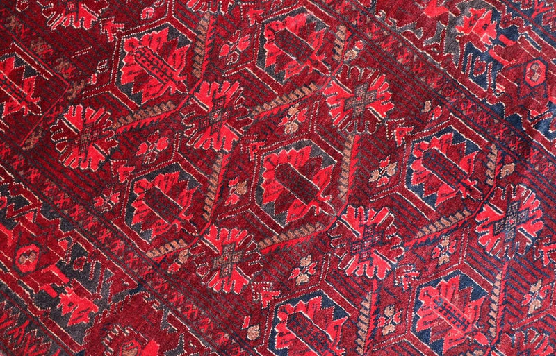 Tapis afghan - 119 x 76 cm - rouge foncé