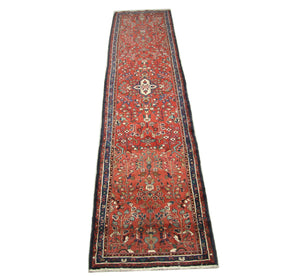 Tapis de couloir Tapis persan - Nomadic - 385 x 89 cm - rouge