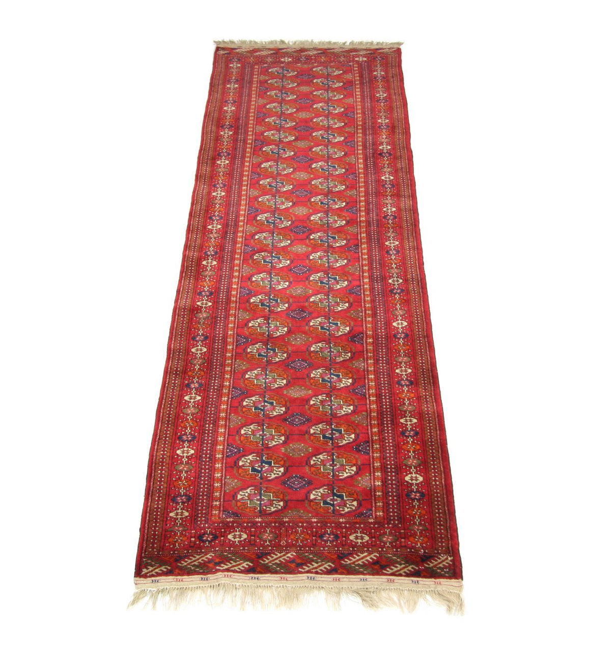 Tapis de couloir Tapis afghan - Boukhara - 285 x 88 cm - rouge