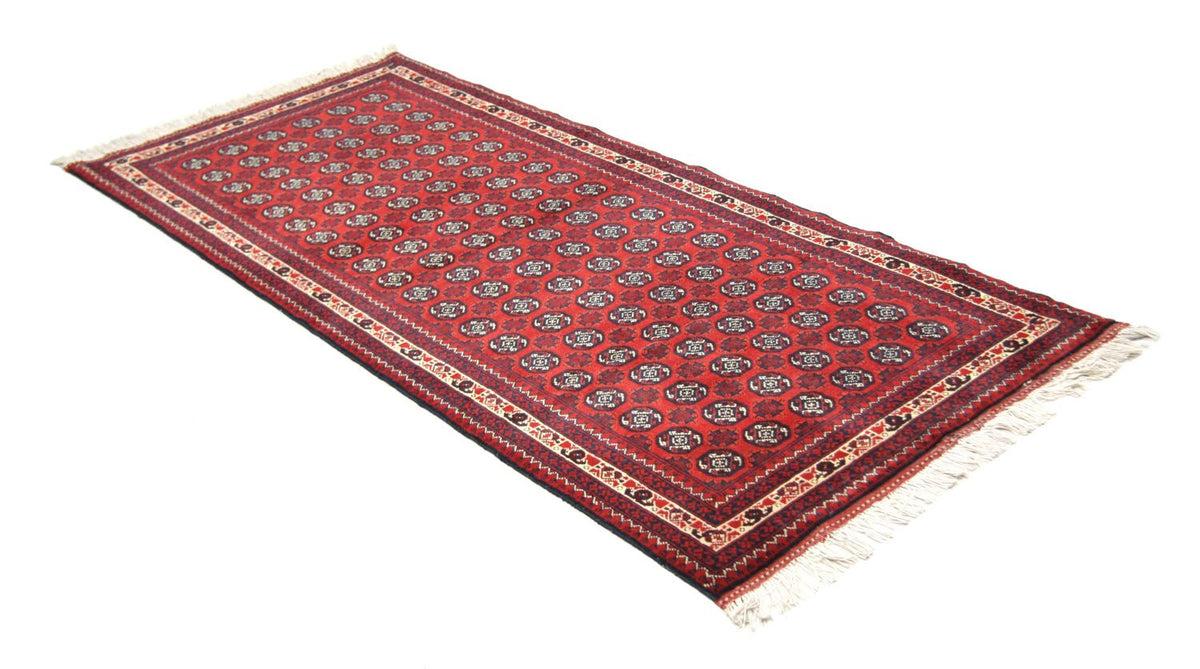 Tapis de couloir Tapis afghan - Boukhara - 258 x 87 cm - rouge