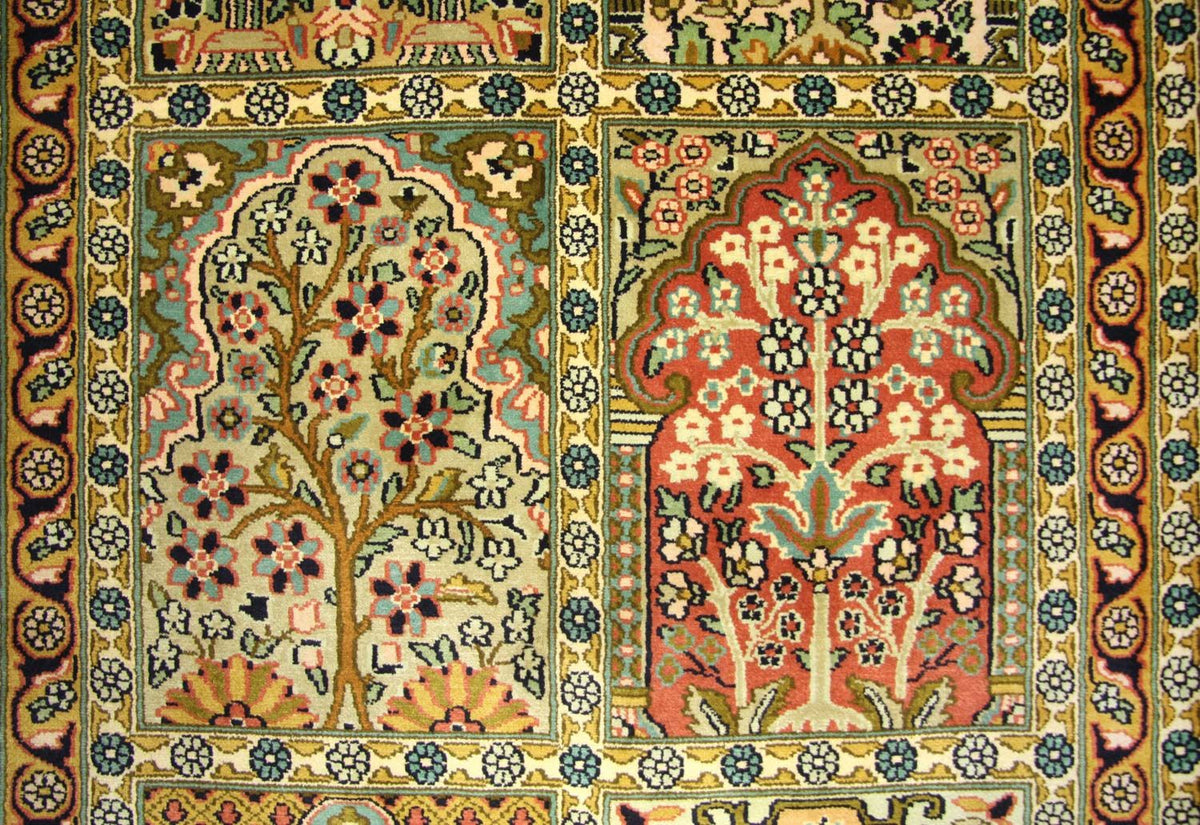 Tapis de couloir Tapis en soie - Soie du Cachemire - 298 x 82 cm - multicolore
