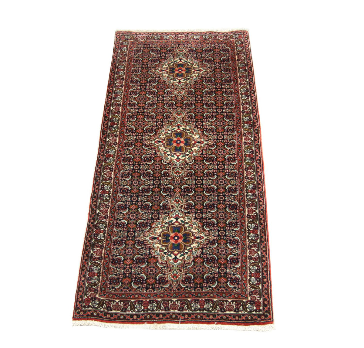 Tapis de couloir Tapis persan - Bidjar - 202 x 75 cm - bleu