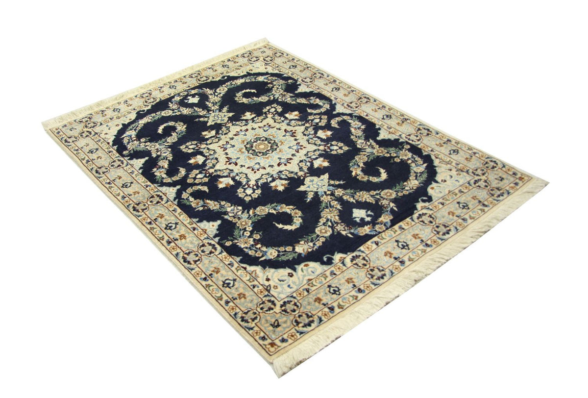 Tapis persan - Nain - Premium - 114 x 83 cm - bleu foncé