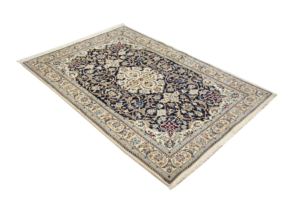 Tapis persan - Nain - Premium - 152 x 106 cm - bleu foncé