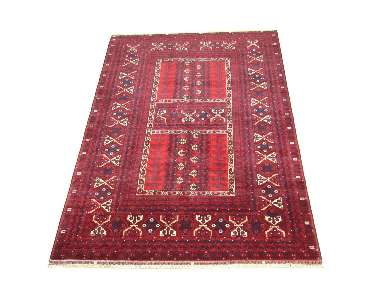 Tapis afghan - 244 x 157 cm - rouge