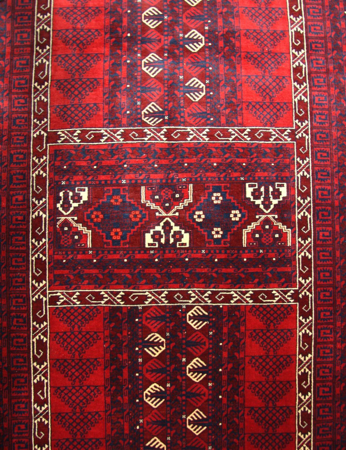 Tapis afghan - 244 x 157 cm - rouge