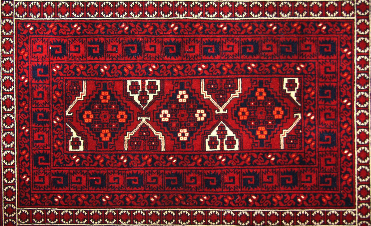 Tapis afghan - 250 x 170 cm - rouge