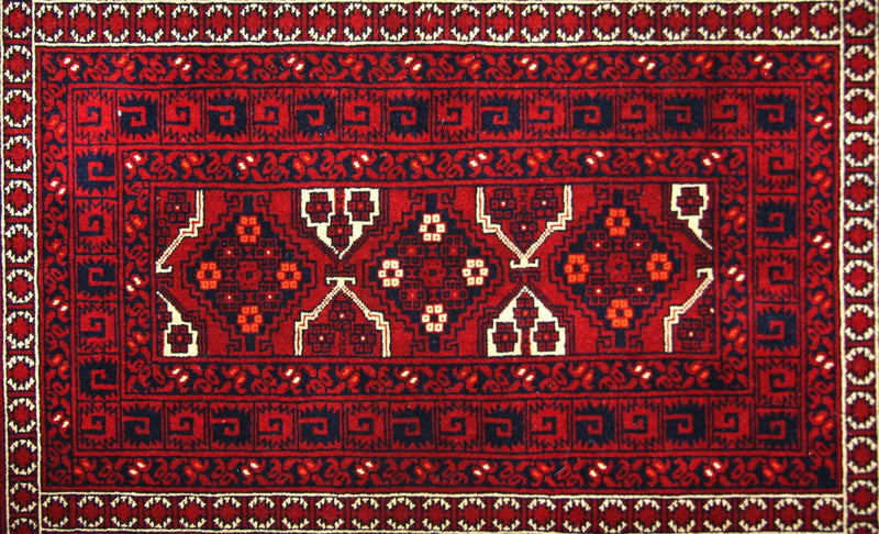 Tapis afghan - 250 x 170 cm - rouge