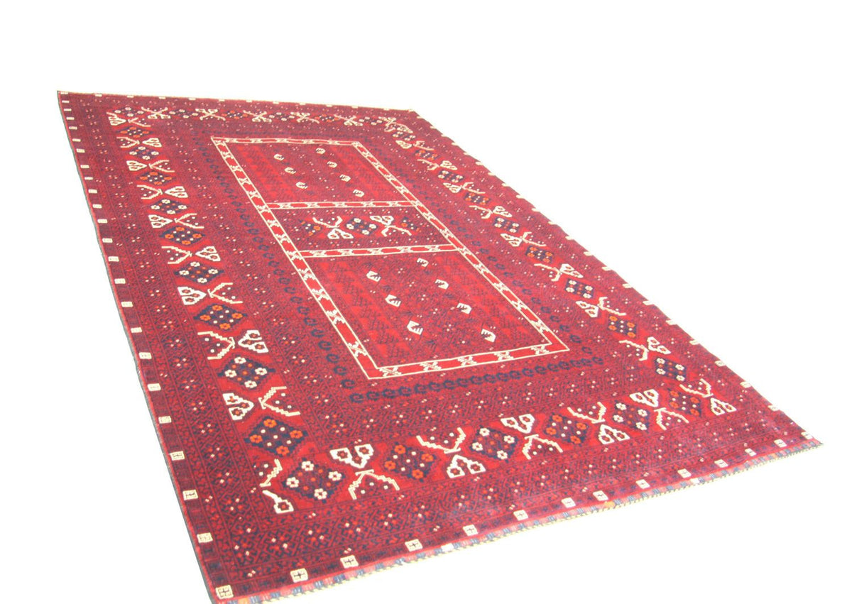 Tapis afghan - 230 x 177 cm - rouge