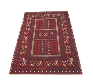 Tapis afghan - 246 x 163 cm - rouge