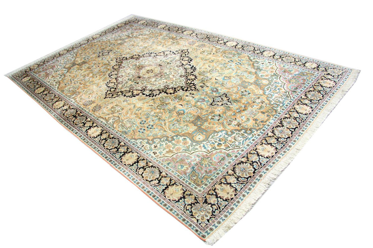Tapis en soie - Soie du Cachemire - 290 x 185 cm - bleu