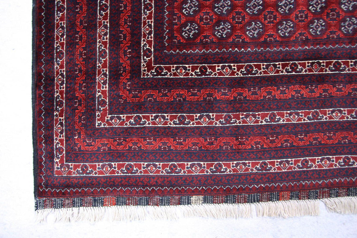 Tapis afghan - Boukhara - 293 x 196 cm - rouge