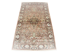 Tapis en soie - Soie du Cachemire - 164 x 91 cm - marron