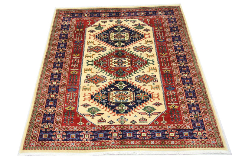 Tapis afghan - 194 x 146 cm - beige
