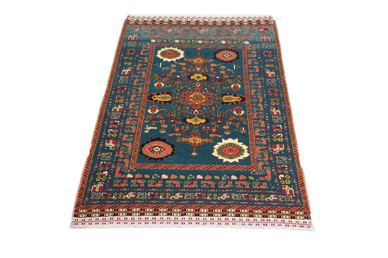 Tapis afghan - 182 x 123 cm - bleu