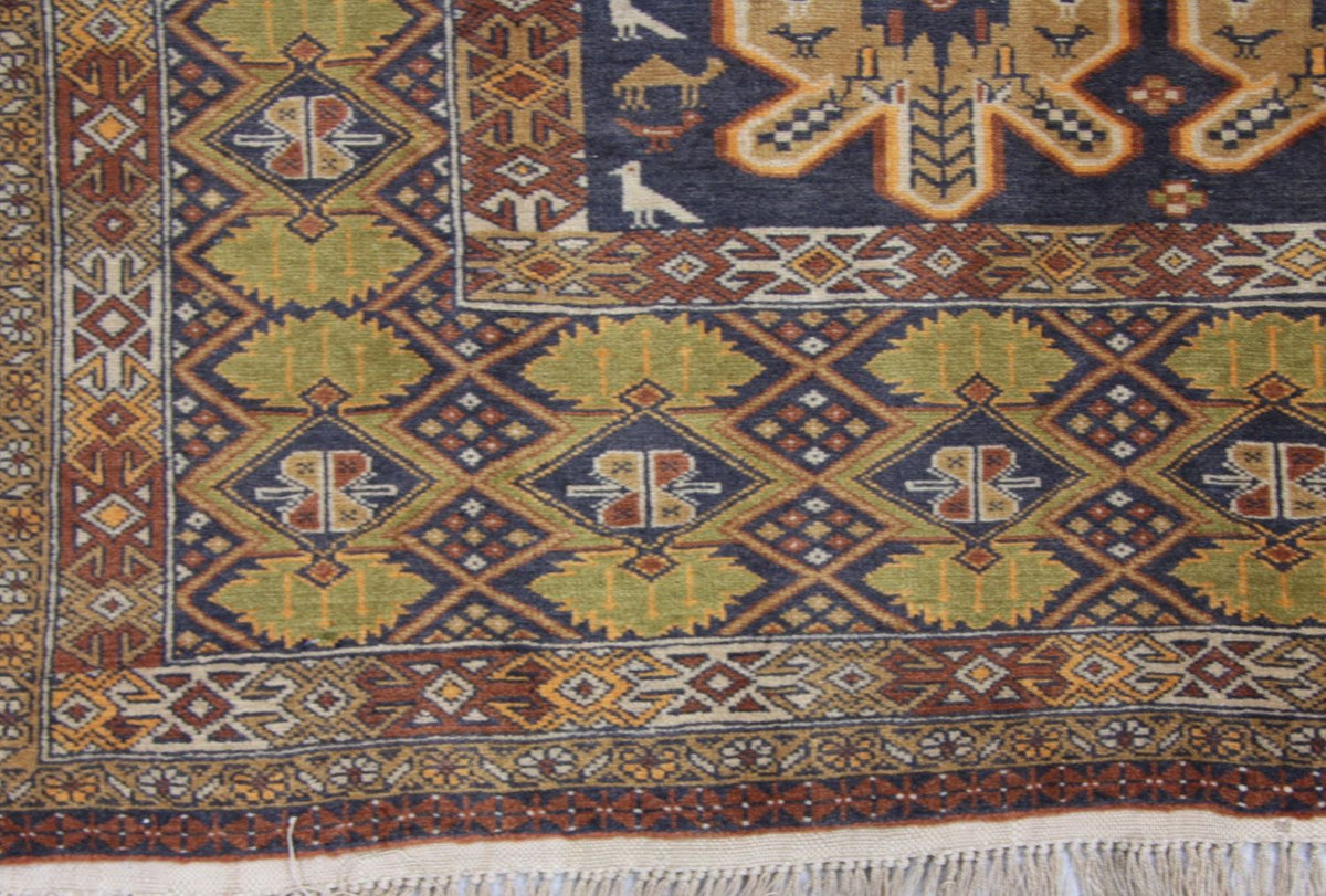 Tapis afghan - 175 x 108 cm - bleu