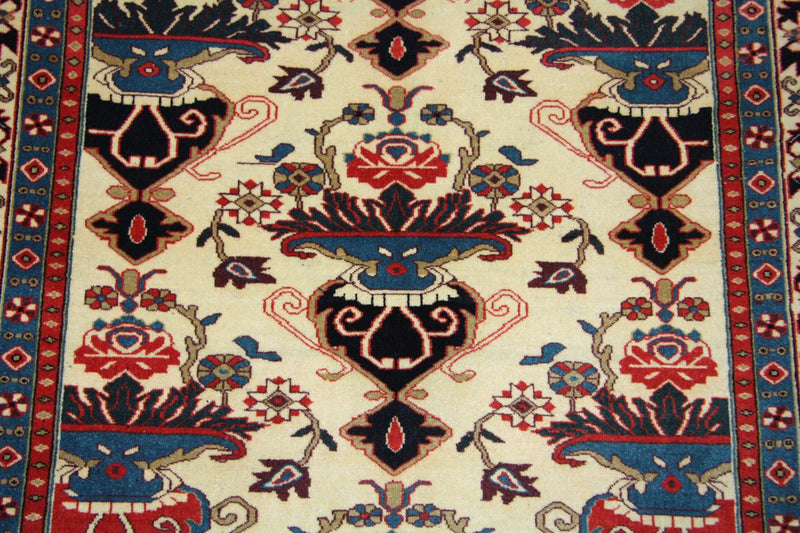 Tapis afghan - 135 x 114 cm - beige