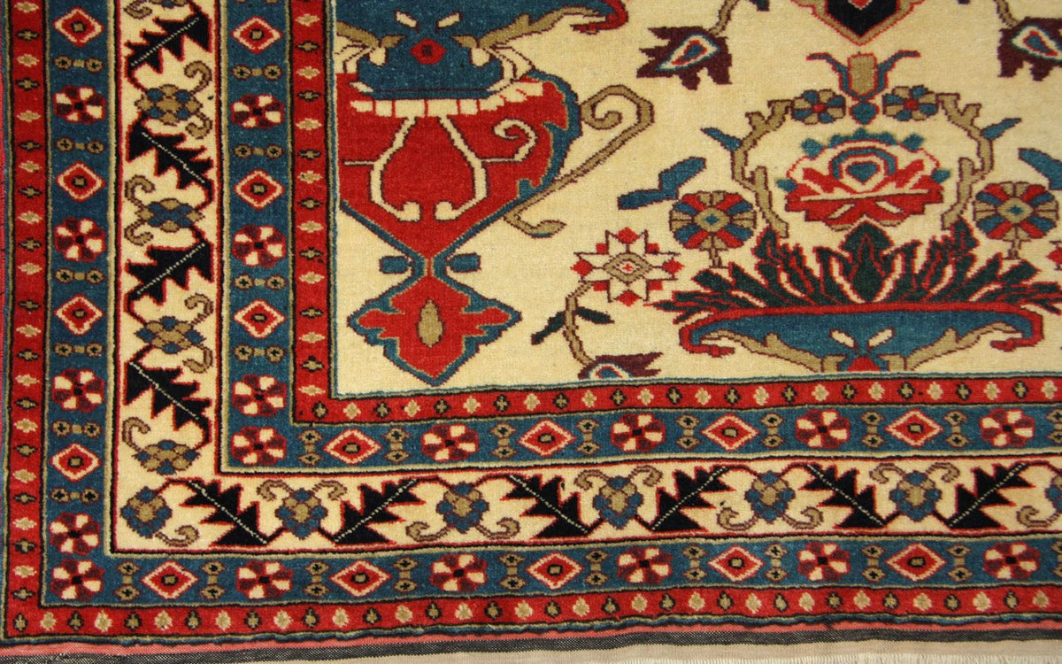 Tapis afghan - 135 x 114 cm - beige