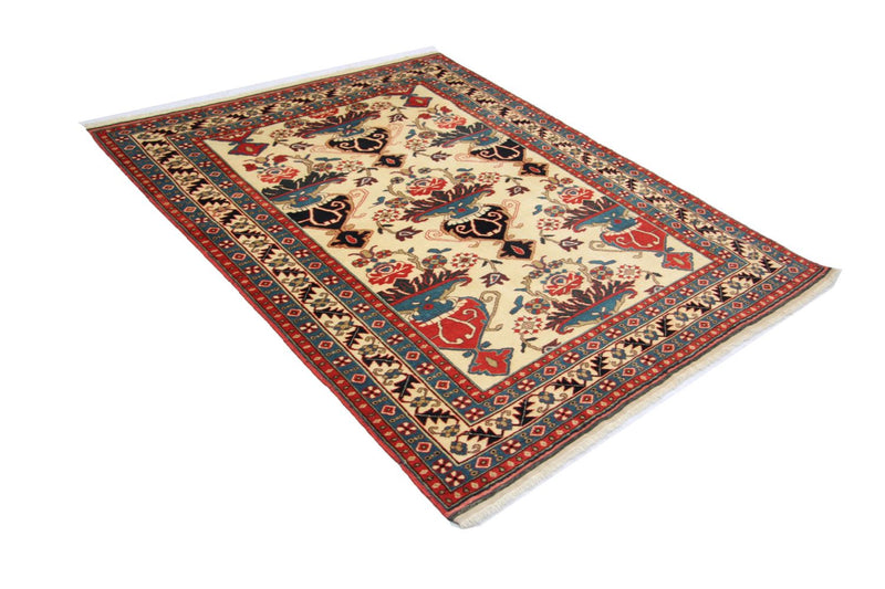 Tapis afghan - 135 x 114 cm - beige
