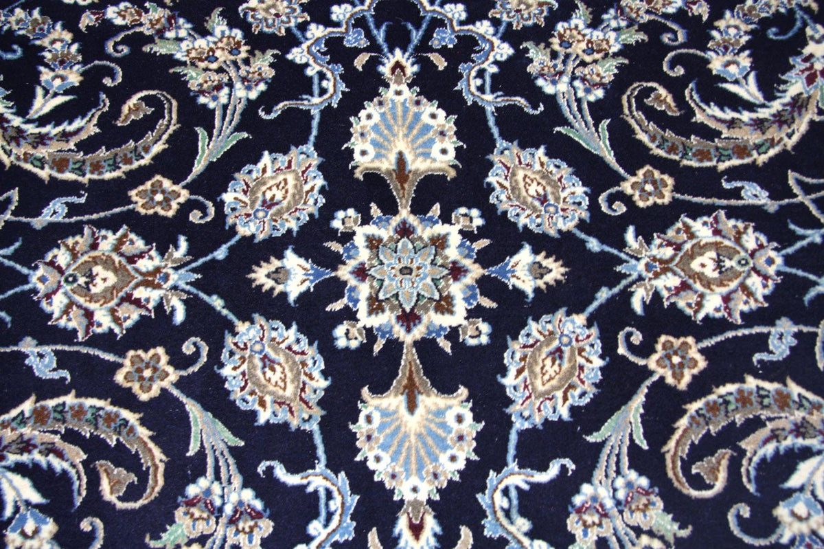 Tapis persan - Nain - 334 x 245 cm - bleu foncé