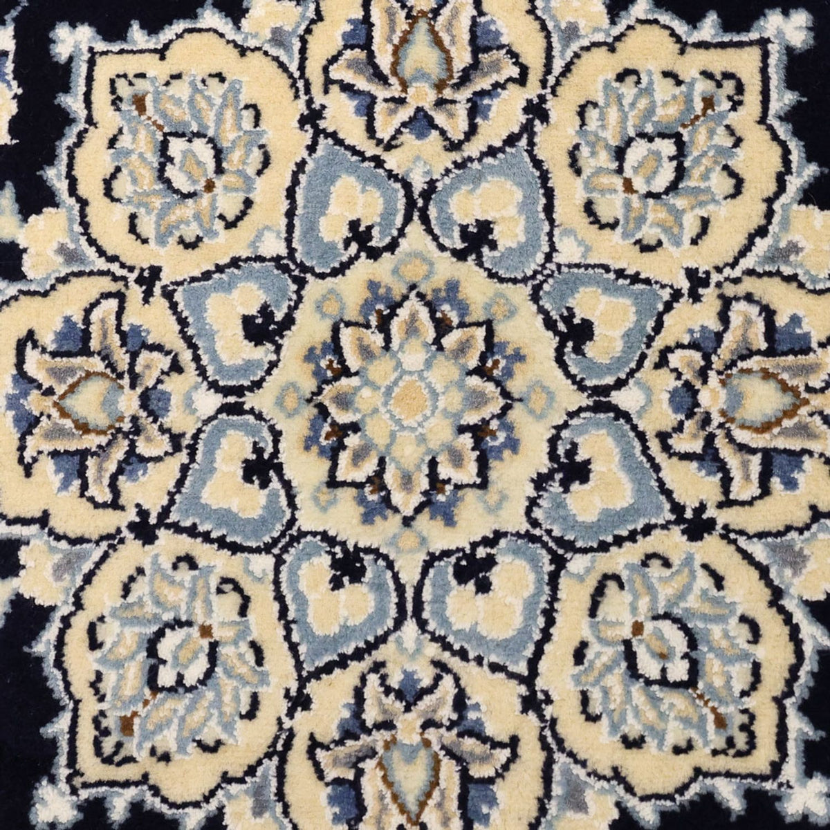 Tapis persan - Nain - Royal - Royal - 136 x 89 cm - bleu foncé