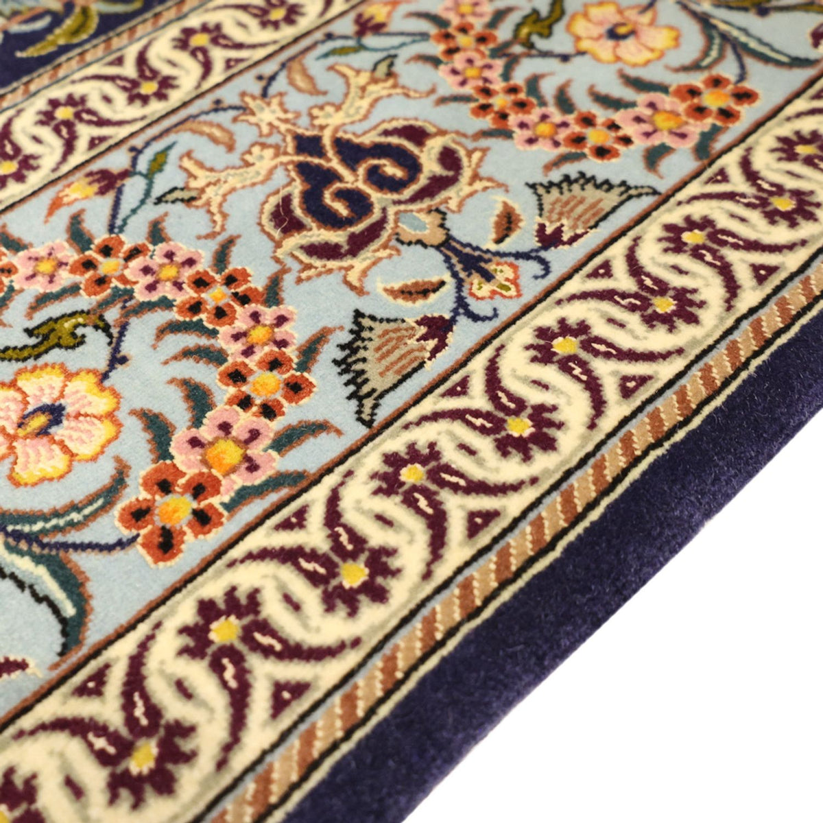 Tapis persan - Isfahan - Premium - Chaîne de soie - 170 x 112 cm - beige foncé