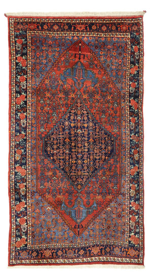 Tapis persan - Bidjar - 257 x 143 cm - rouge foncé