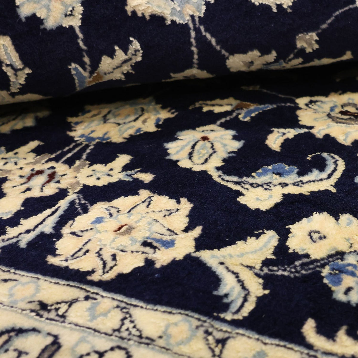 Tapis persan - Nain - Royal - Royal - 114 x 78 cm - bleu foncé
