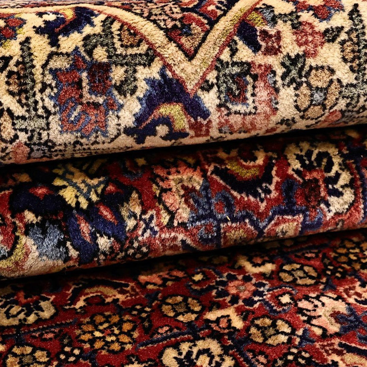 Tapis persan - Bidjar - Royal - 216 x 144 cm - rouge foncé