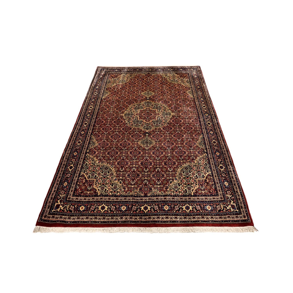 Tapis persan - Bidjar - Royal - 216 x 144 cm - rouge foncé
