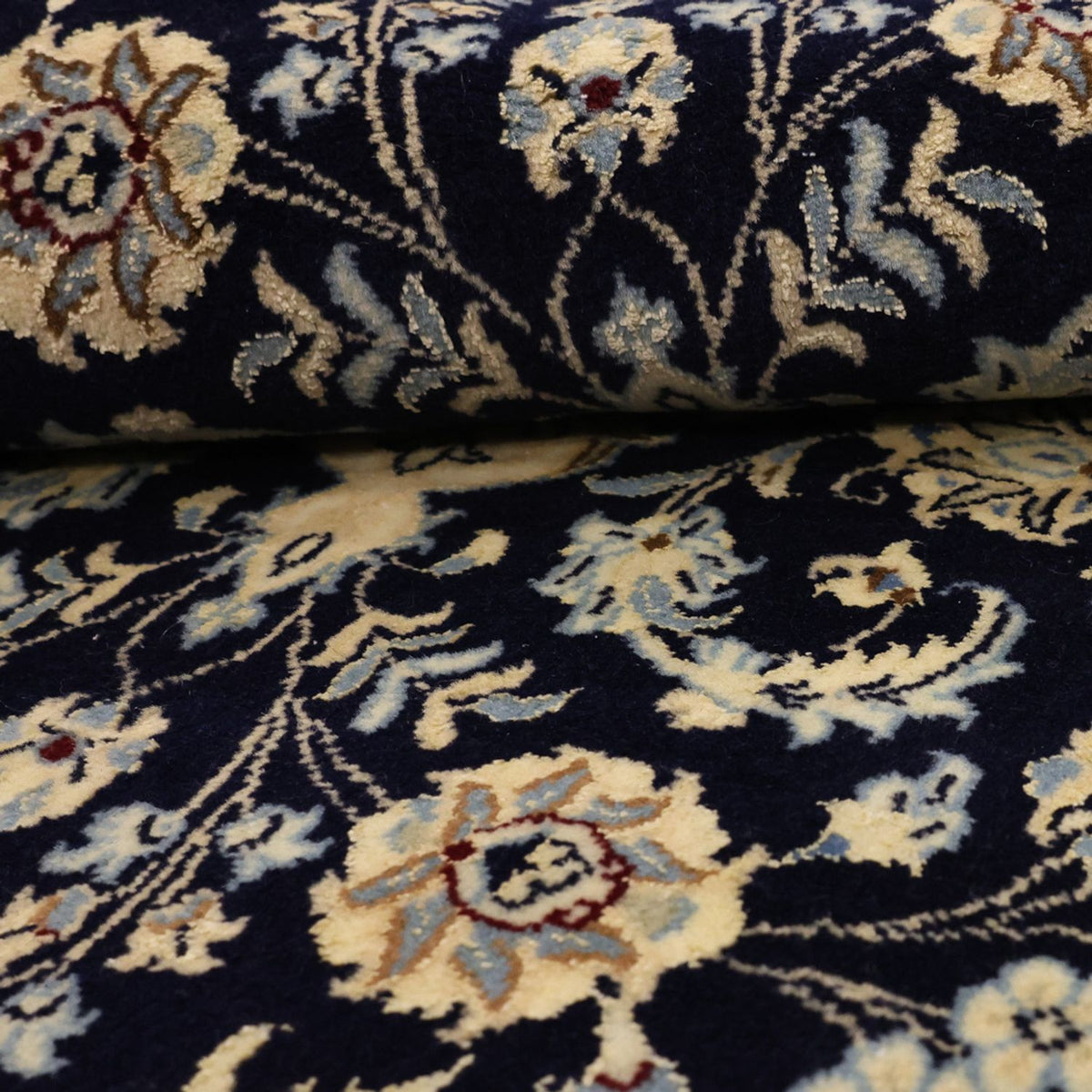 Tapis persan - Nain - Royal - Royal - 114 x 78 cm - bleu foncé