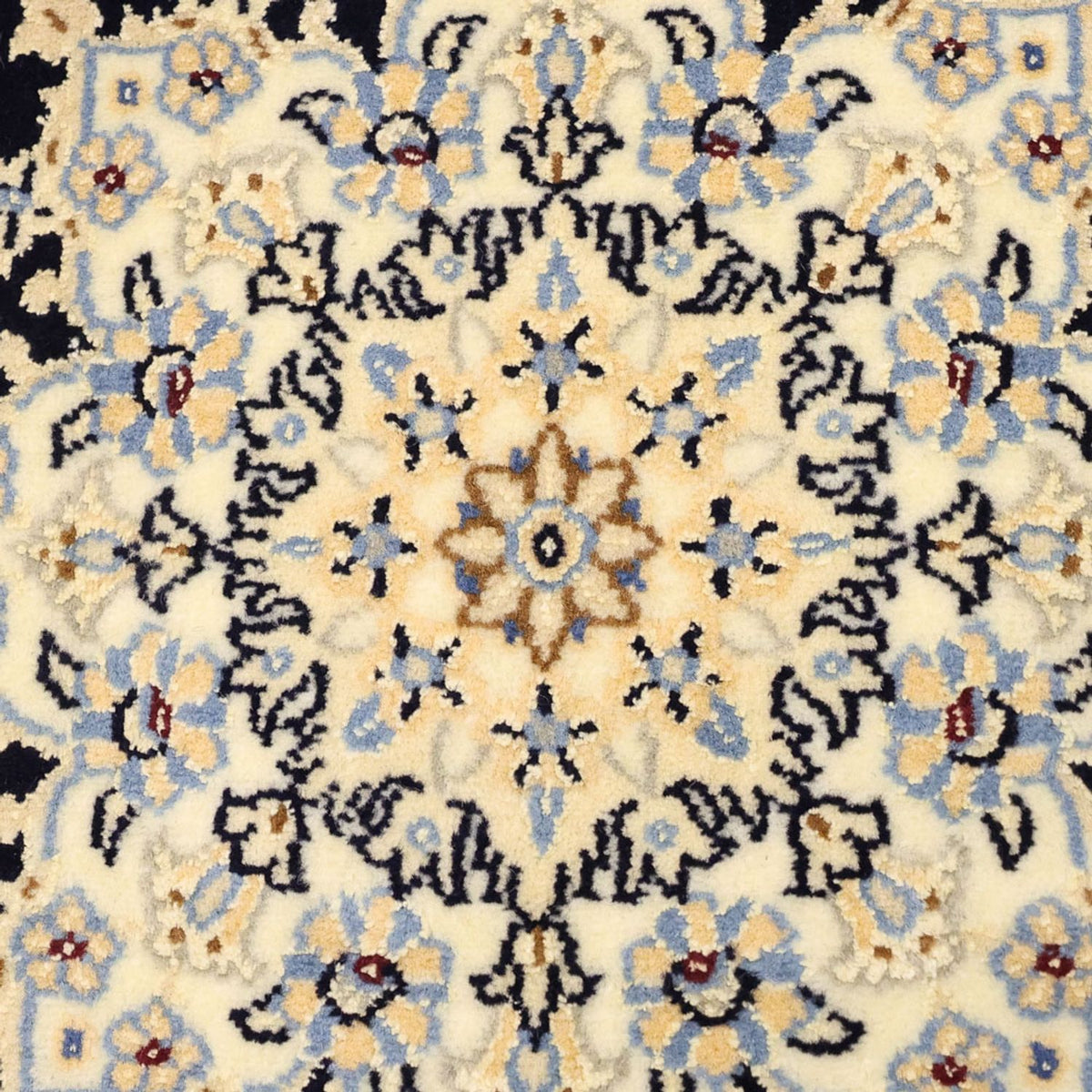 Tapis persan - Nain - Royal - Royal - 136 x 86 cm - bleu foncé