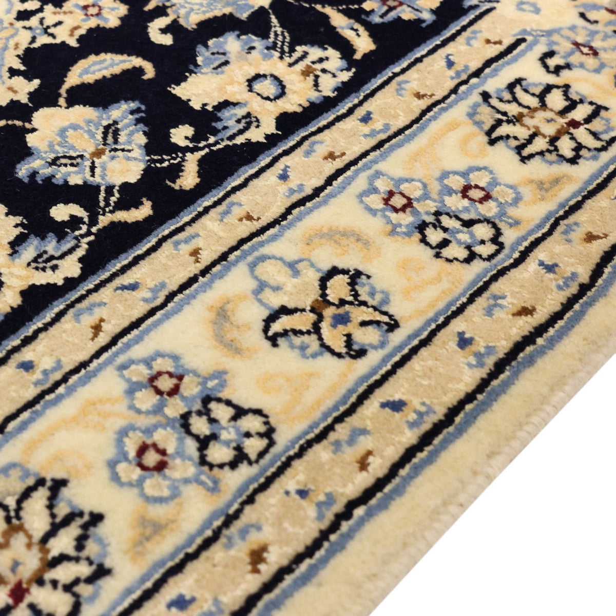 Tapis persan - Nain - Royal - Royal - 136 x 86 cm - bleu foncé