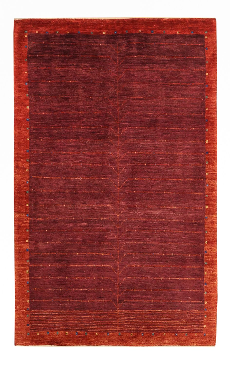 Tapis Gabbeh - Persan Kashkuli - 130 x 81 cm - rouge foncé