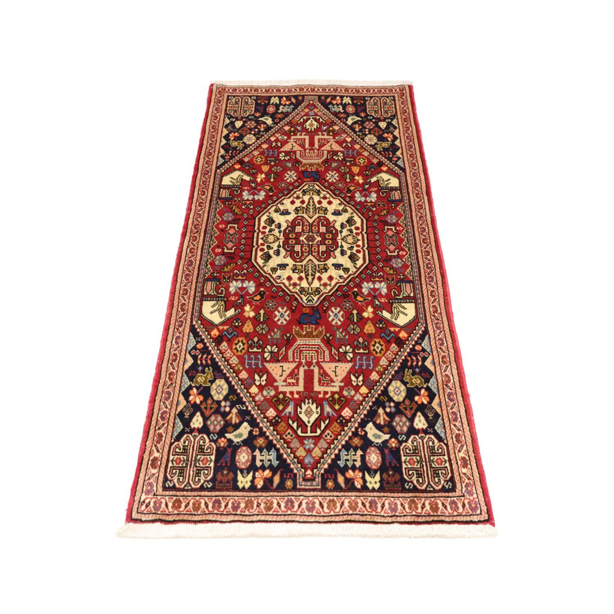 Tapis Gabbeh - Persan Kashkuli - 153 x 70 cm - rouge