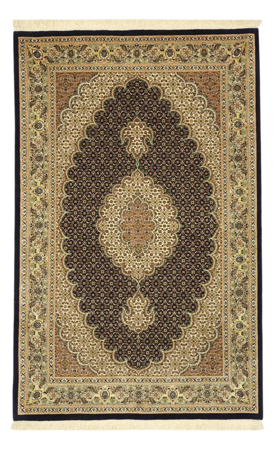 Tapis persan - Tabriz - Royal - Chaîne de soie - 160 x 98 cm - beige foncé