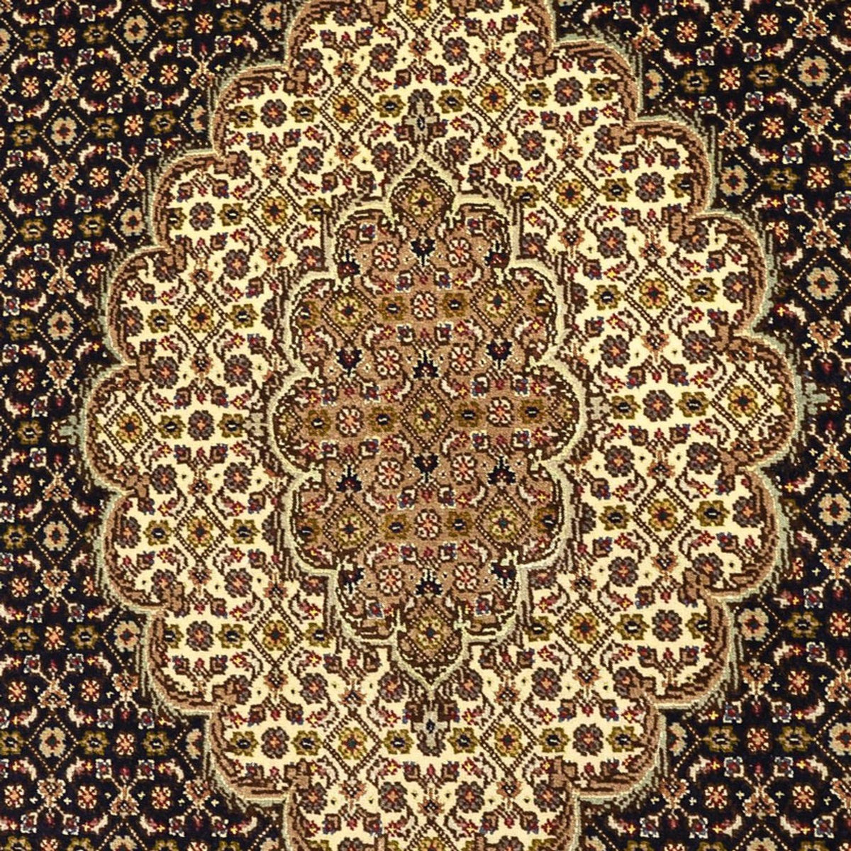 Tapis persan - Tabriz - Royal - Chaîne de soie - 160 x 98 cm - beige foncé