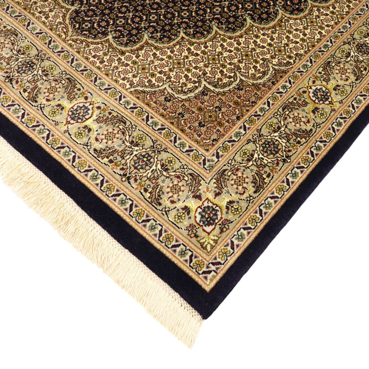 Tapis persan - Tabriz - Royal - Chaîne de soie - 160 x 98 cm - beige foncé
