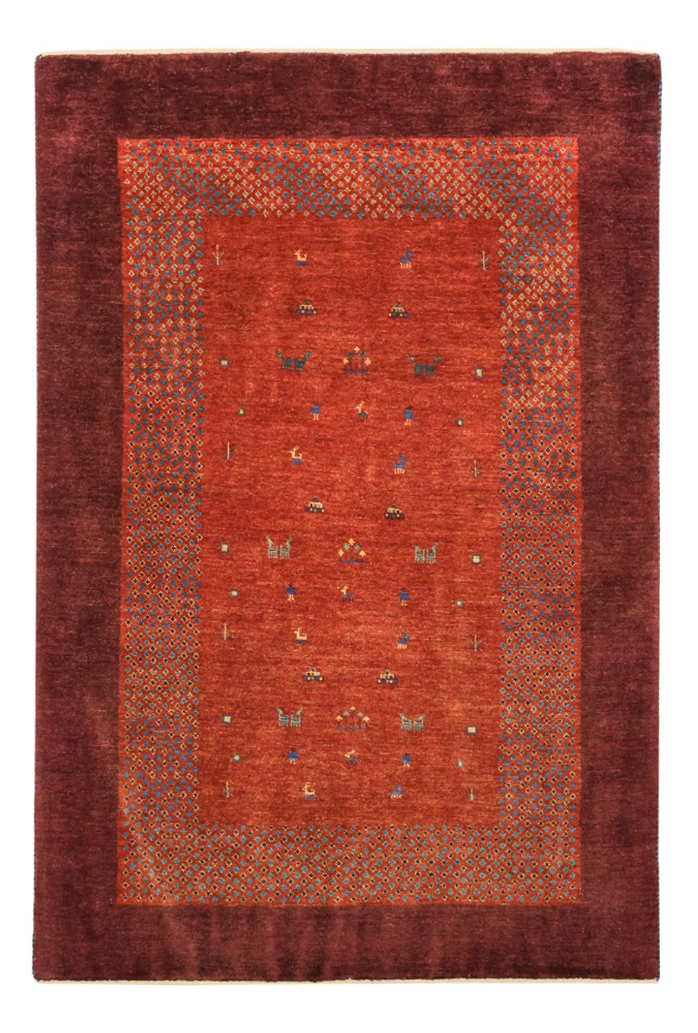 Tapis Gabbeh - Persan Kashkuli - 157 x 104 cm - rouge