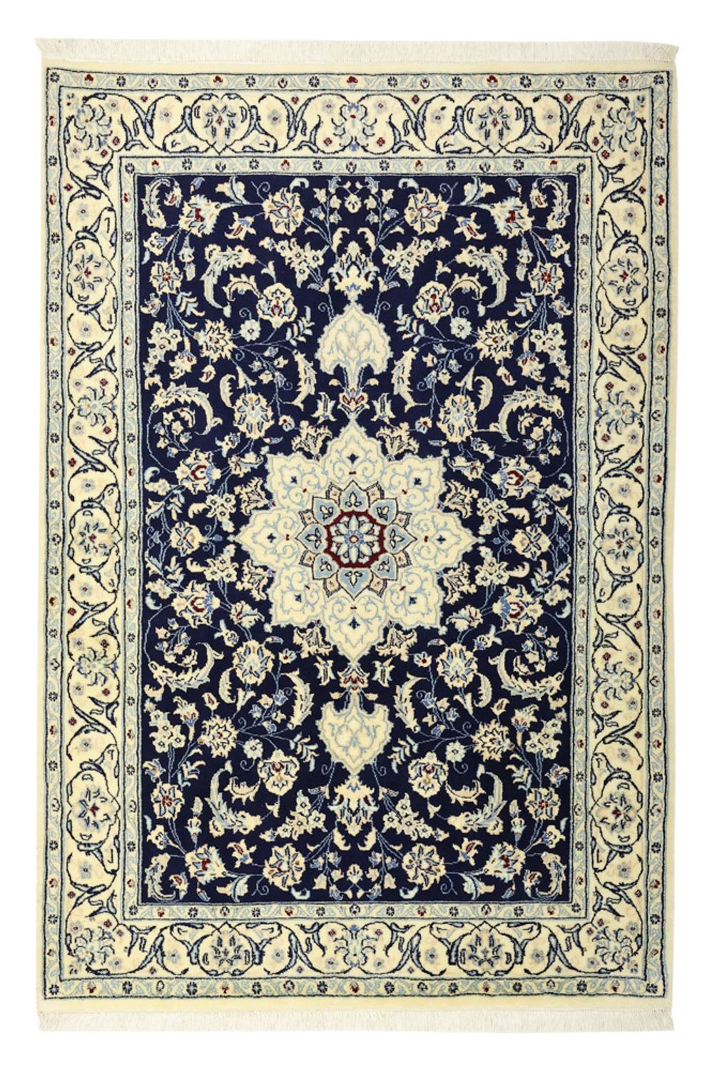 Tapis persan - Nain - Royal - 157 x 106 cm - bleu foncé