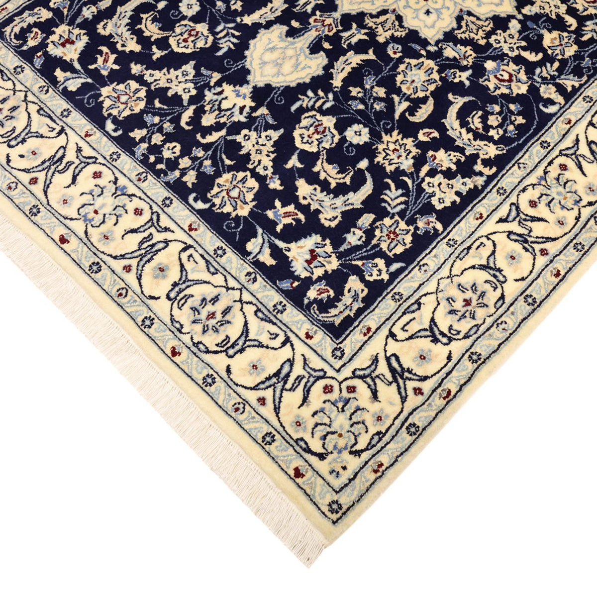 Tapis persan - Nain - Royal - 157 x 106 cm - bleu foncé