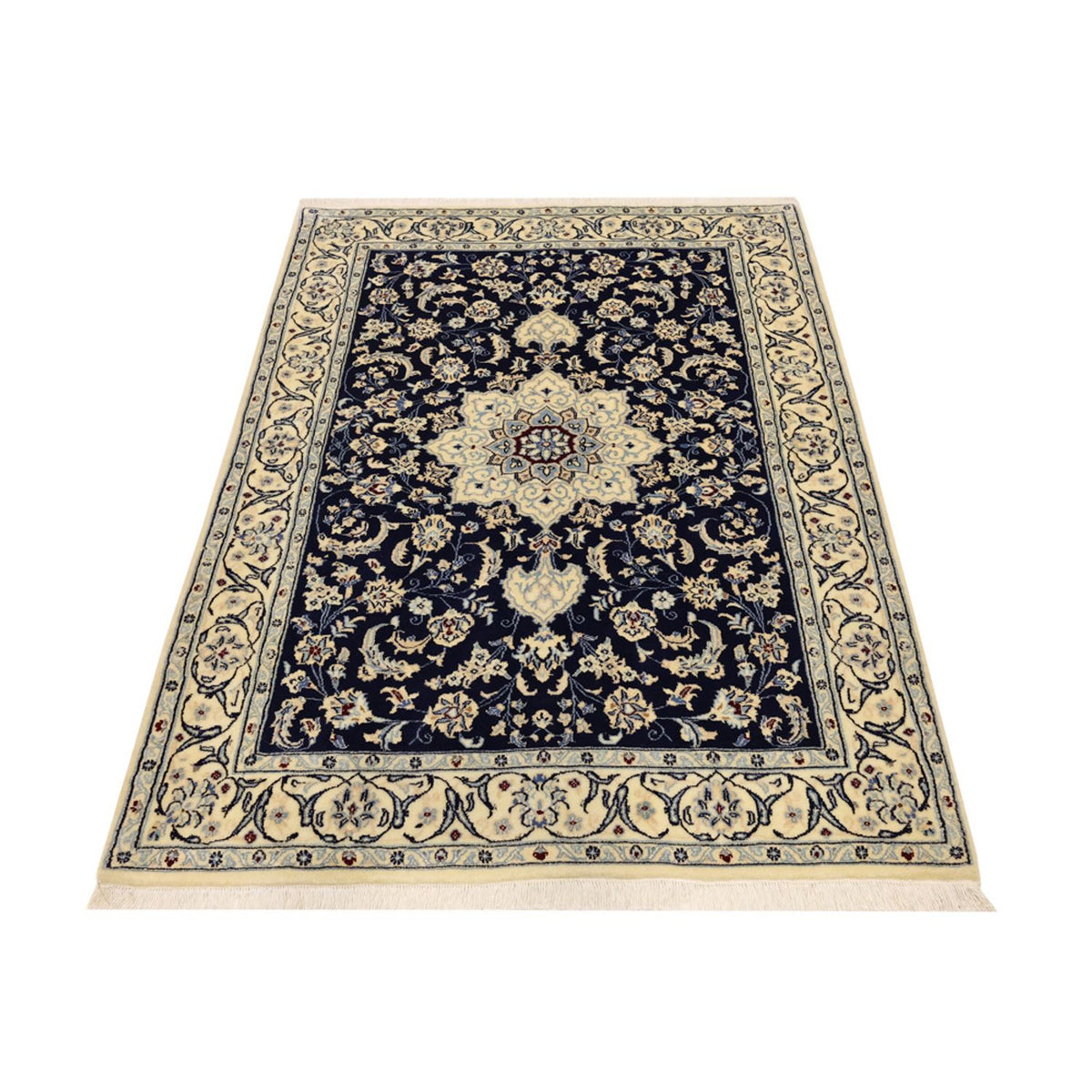 Tapis persan - Nain - Royal - 157 x 106 cm - bleu foncé