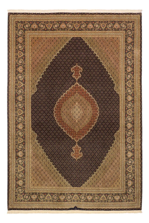 Tapis persan - Tabriz - Royal - Chaîne de soie - 362 x 251 cm - beige foncé