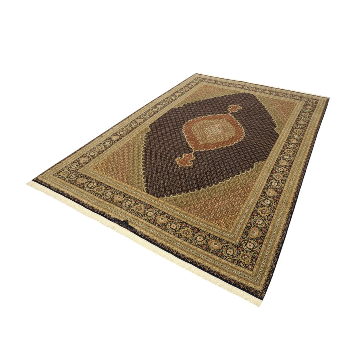 Tapis persan - Tabriz - Royal - Chaîne de soie - 362 x 251 cm - beige foncé