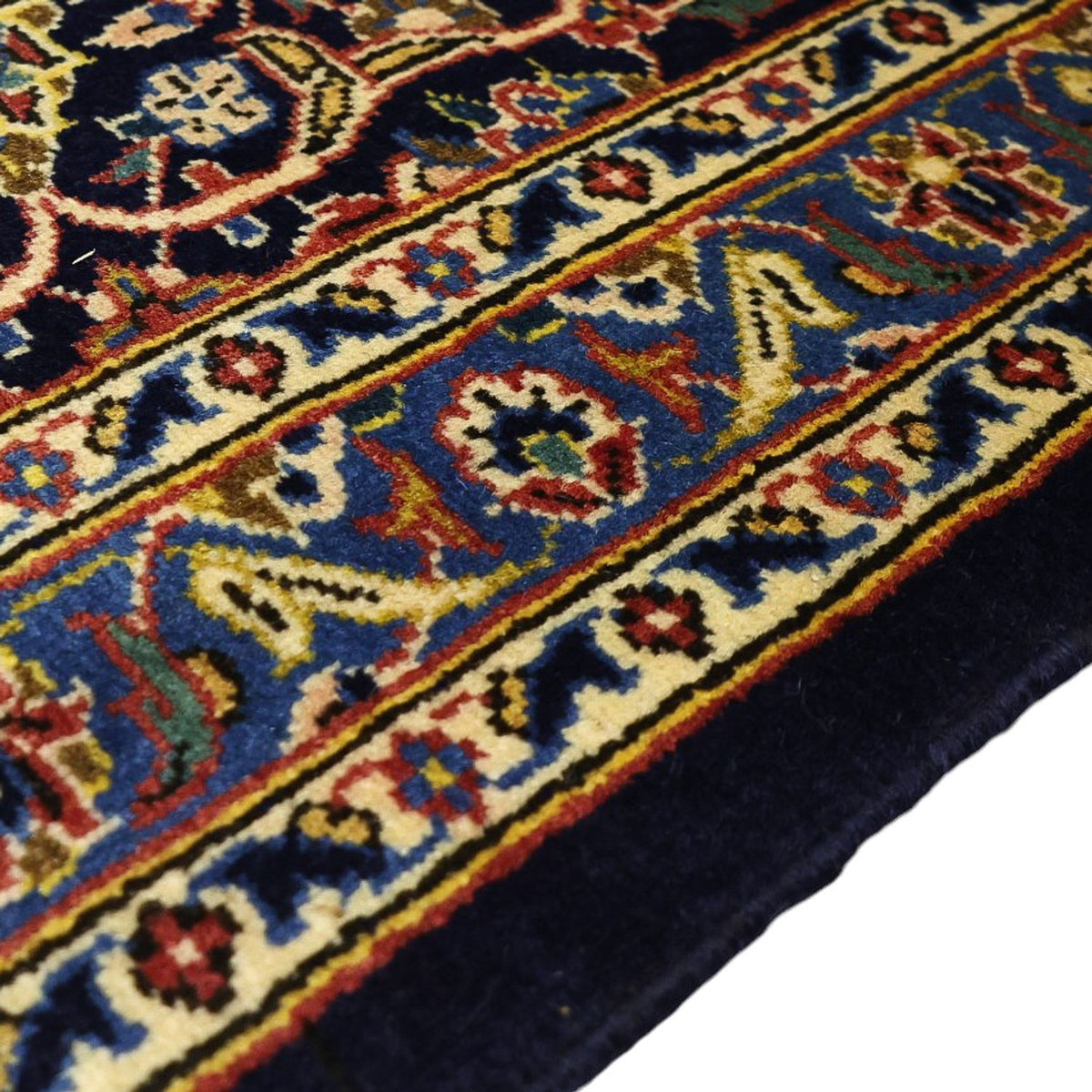 Tapis persan - Keshan - 321 x 221 cm - bleu foncé