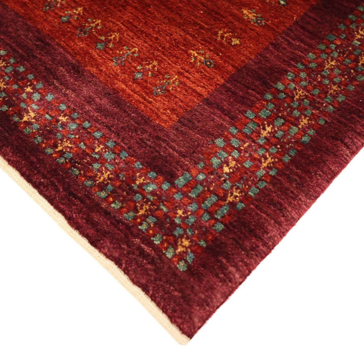 Tapis Gabbeh - Persan Kashkuli - 145 x 78 cm - rouge foncé